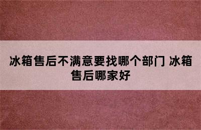 冰箱售后不满意要找哪个部门 冰箱售后哪家好